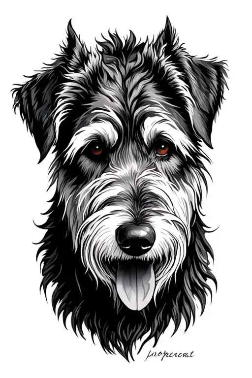 Irish Wolfhound patronus tattoo design idea
