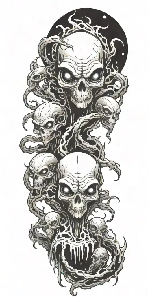 Aliens descending tattoo design idea