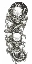 Aliens descending tattoo design idea