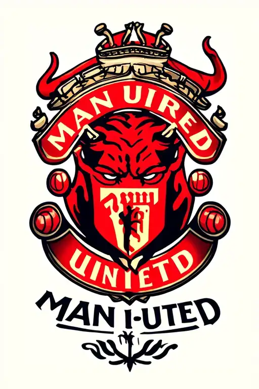 Man Utd style red Devil tattoo design idea