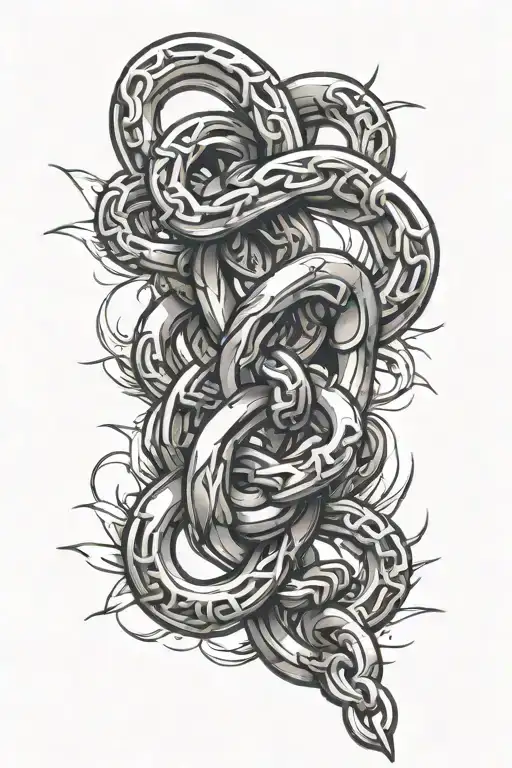 chain links tattoo design idea