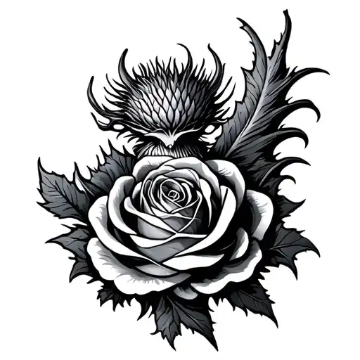 scottish thistle english rose welsh dragon tattoo design idea