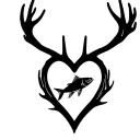 "Gone Bush Forever Free" "Gone Bush Forever Free" "Gone Bush Forever Free" "Gone Bush Forever Free" deer antlers making a heart with a fish jumping tattoo design idea