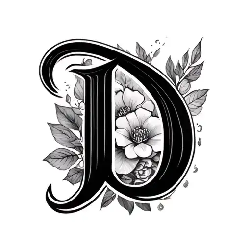 Cursive D tattoo design idea