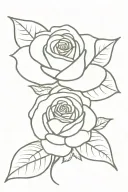 one single rose, with two leaves on both sides but the right one has to be higher.  tattoo design idea