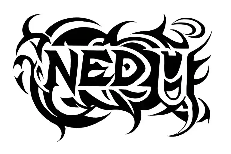 side belly tribal going up in style of ken carson "i need u" cover tattoo design idea