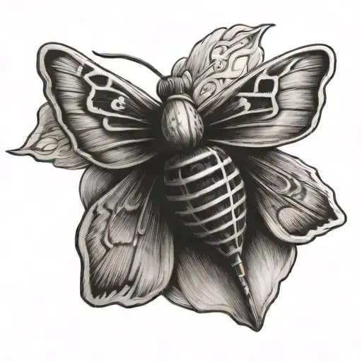 a spinning top with a moth tattoo design idea