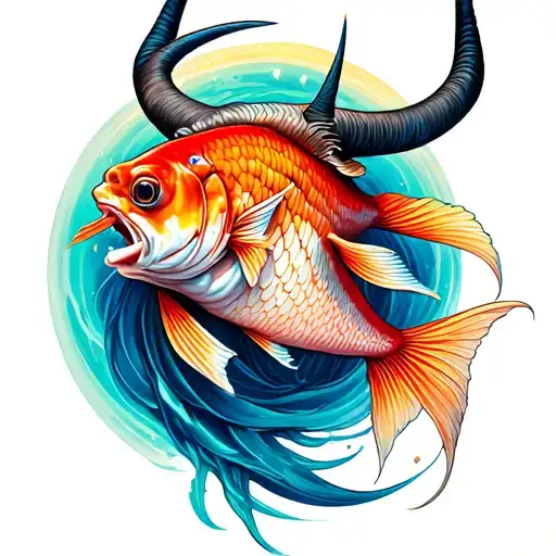 Pisces Taurus tattoo design idea