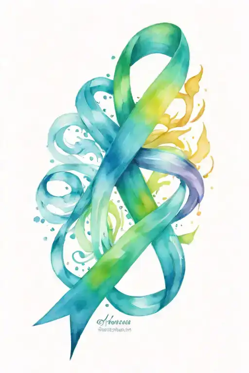 dementia awareness ribbon tattoo design idea