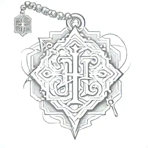 A square dog tag pendant with the letter "H" in the middle.  tattoo design idea