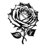 rose and fire tattoo design idea