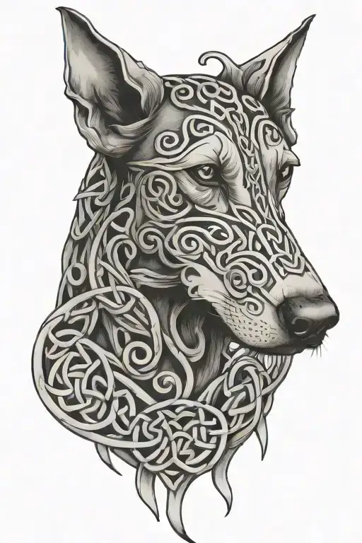celtic hound knot tattoo design idea