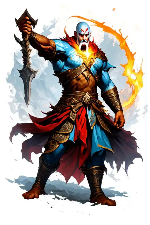 god of war battle scene tattoo design idea