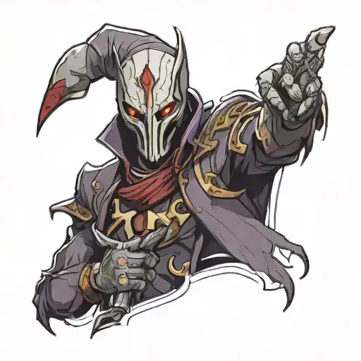 jhin league of legends tattoo design idea