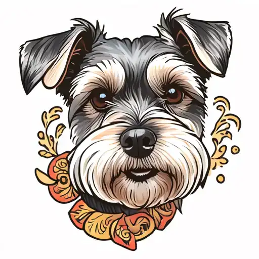 miniature schnauzer tattoo design idea