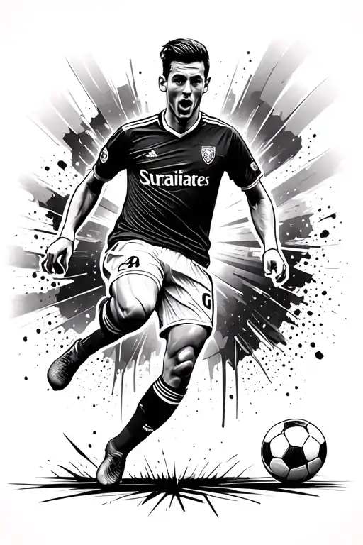 VfB Stuttgart, Soccer player kicking tattoo design idea