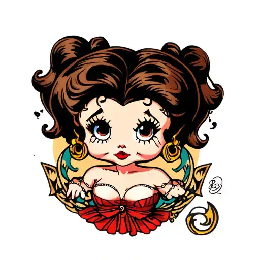 Brown Gemini  Betty boop tattoo design idea