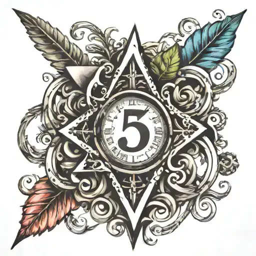 7 and roman numeral 5 tattoo design idea