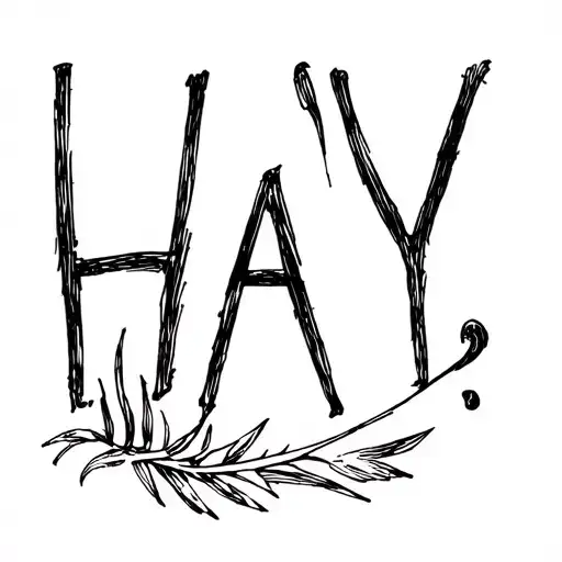 "HAY" text written tattoo design idea