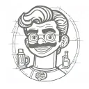 50s lol doll man, grease style tattoo design idea