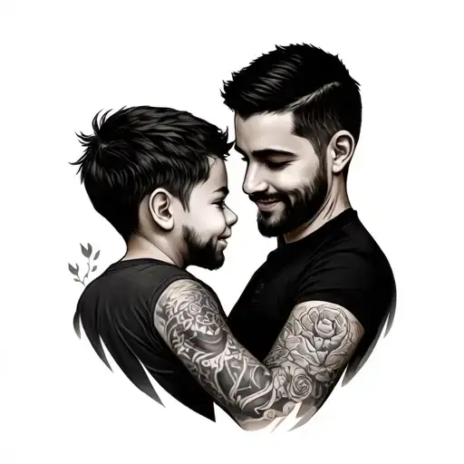 father and son matching tattoos tattoo design idea