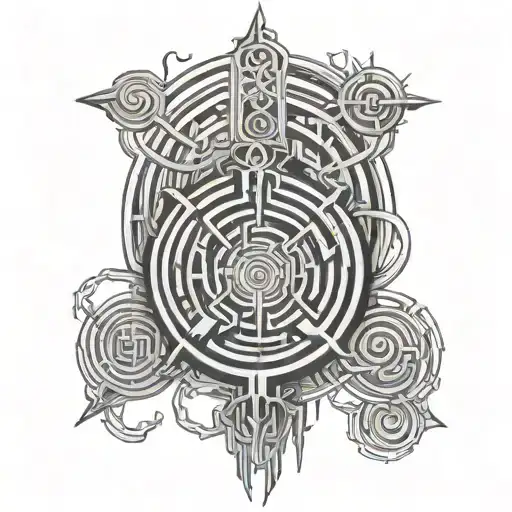 labyrinth neuroscience tattoo design idea