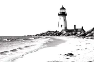 lighthouse on the beach tattoo design idea