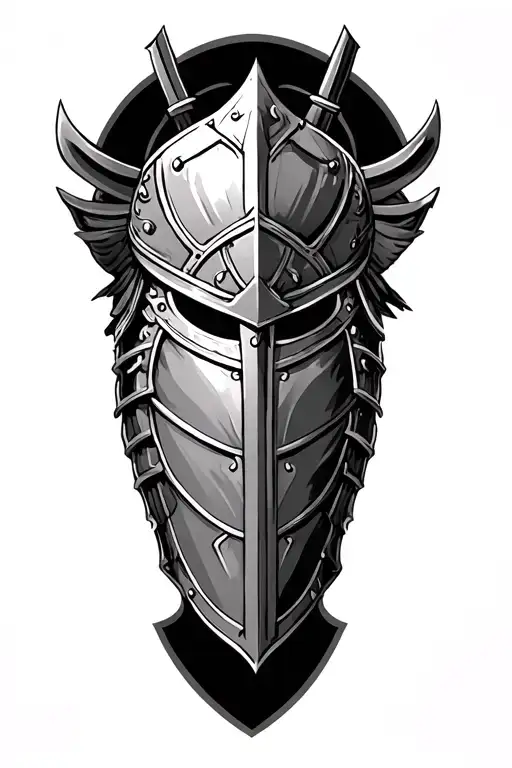knight / gladiator armor leg sleeve tattoo tattoo design idea