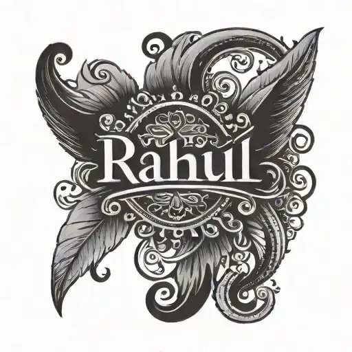 Rahul Name tattoo on breast tattoo design idea