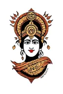 Trishul with Aum and Karma Sabr Moksh tattoo design idea