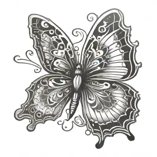 charm butter fly tattoo design idea