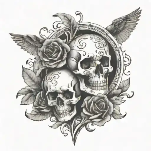 memento mori love fate tattoo design idea