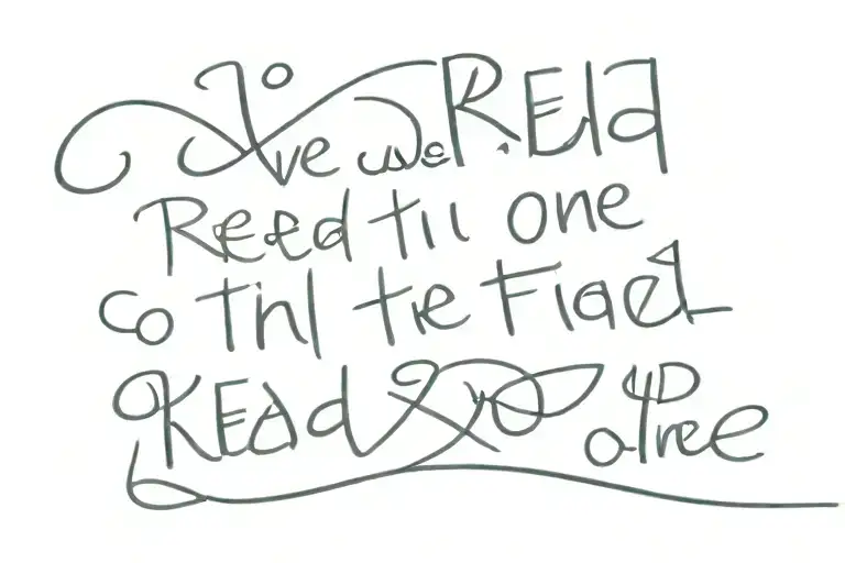 text tattoo that says I've read the words in red How You leave the 99 To find the one missing tattoo design idea