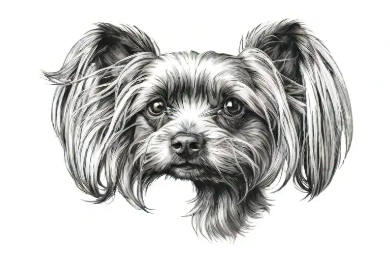 angel baby, family, yorkshire terrier tattoo design idea