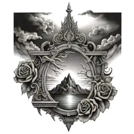 knockin on heavens door open tattoo design idea