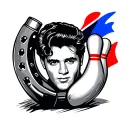 bowling, horseshoe, French flag, elvis tattoo design idea