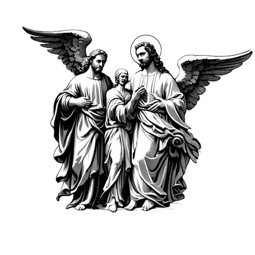 St Michael the Archangel, st joseph, st peter and st nicholas tattoo design idea