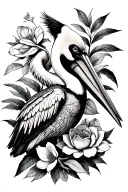 Pelican+cardinal+camelia tattoo design idea