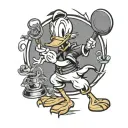 Donald Duck pray love forgive written tattoo design idea