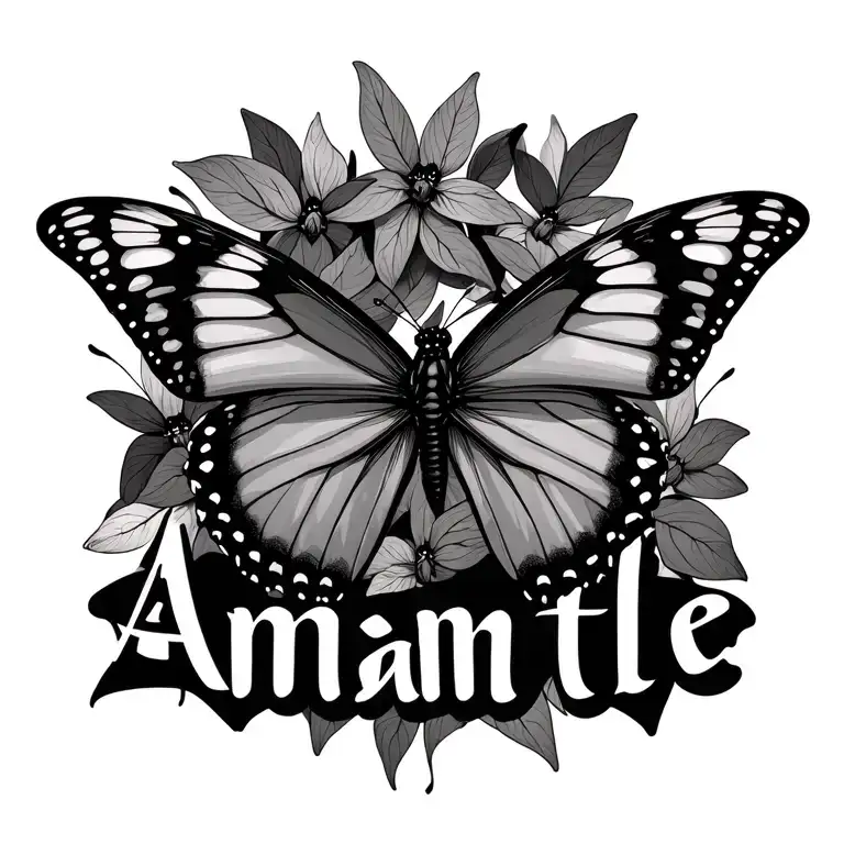 "Amantle" small butterlies tattoo design idea