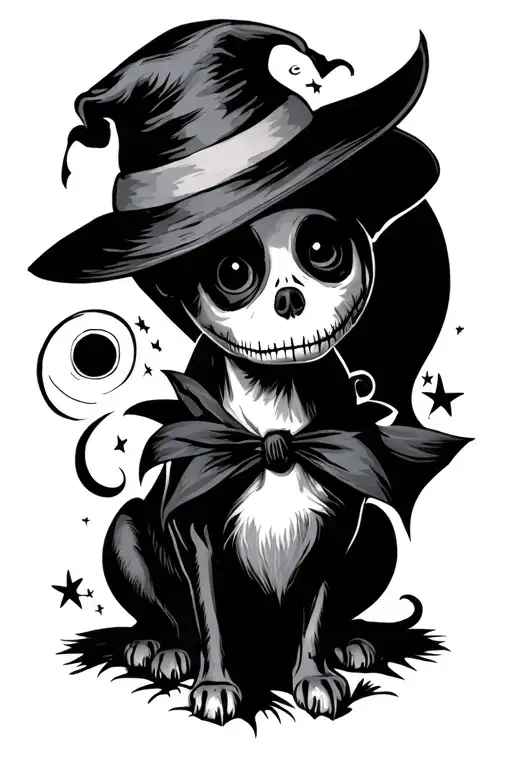zero the dog nightmare before Christmas tattoo design idea