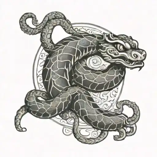 chinese year of the snake combine with zodiac leo simple behind the ear tattoo tattoo design idea