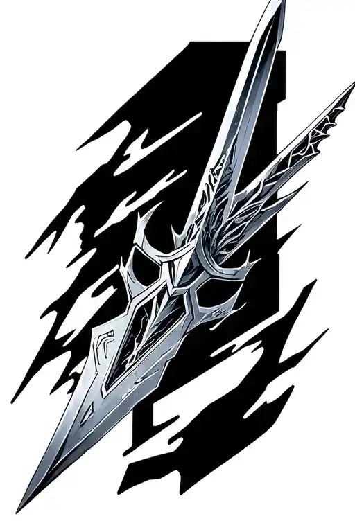 halo energy sword tattoo design idea