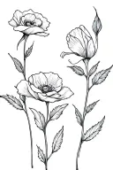 rose, gladiolus and poppy flowers tattoo design idea