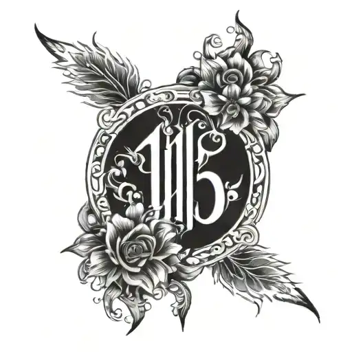 the number 115 tattoo design idea