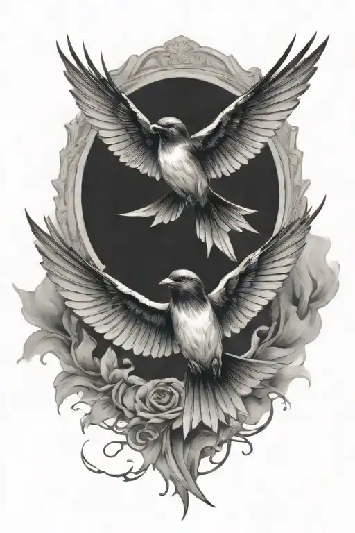 swallows one tattoo design idea
