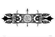 vishnu chakra and hanuman gada tattoo design idea