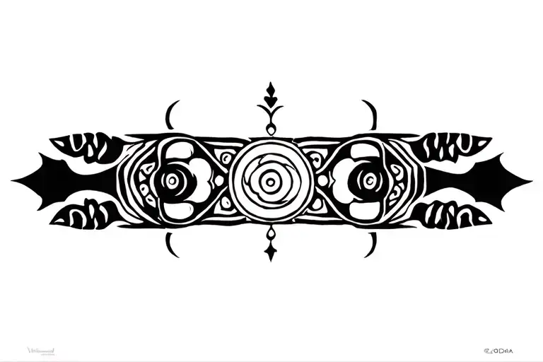 vishnu chakra and hanuman gada tattoo design idea