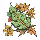 acorn oak leaf tattoo design idea