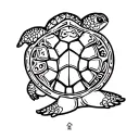 mantra rae with a turtle inside the body of the mantra tattoo design idea